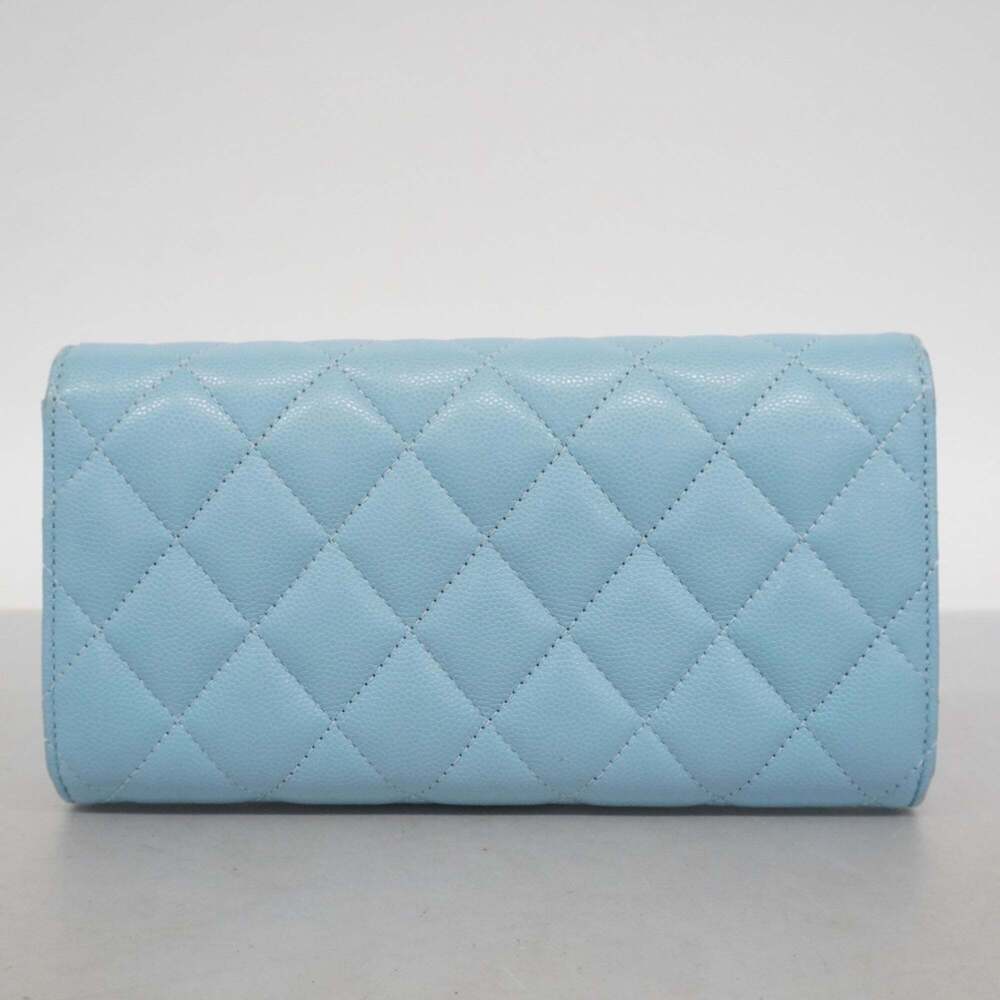 CHANEL Authentic Blue Caviar Leather Wallet - Picture 14 of 14